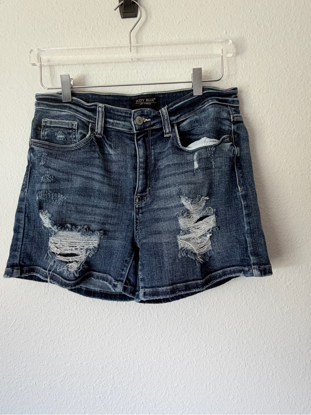 Judy Blue Mid-Rise Distressed Jean Shorts
